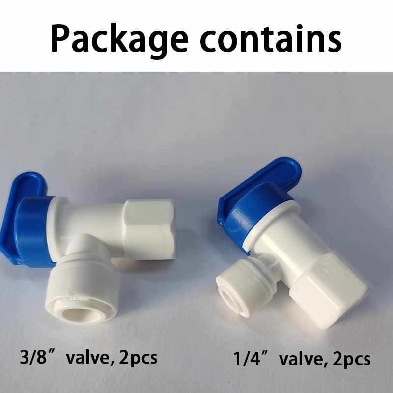 Malida Tank Ball Valve 1/4" FPT by 1/4",3/8" OD Tubing quick connector for RO Water Reverse Osmosis Filter system set of 4 - Image 3